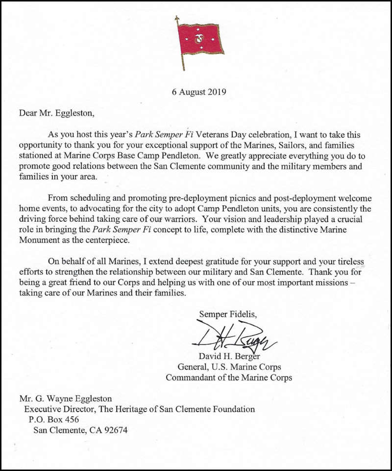commandant letter